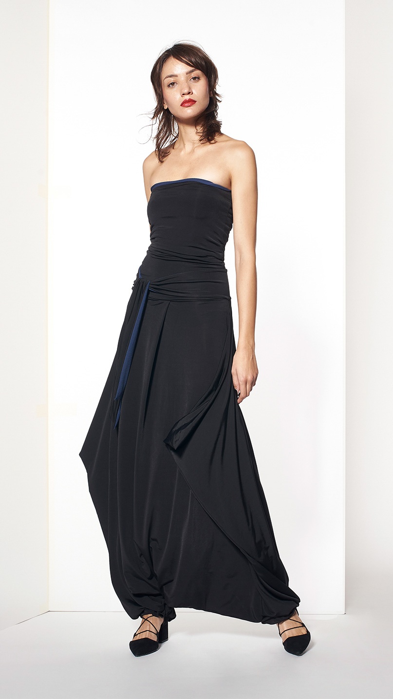 venus black long dress